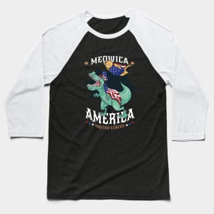 Meowica T-Rex 4th of July Patriotic independence day Baseball T-Shirt